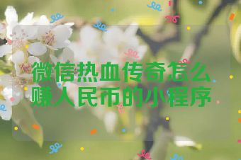 微信热血传奇怎么赚人民币的小程序