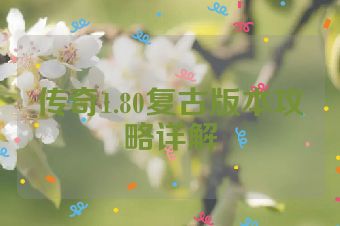 传奇1.80复古版本攻略详解