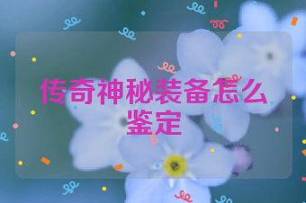 传奇神秘装备怎么鉴定