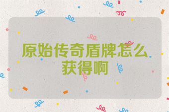 原始传奇盾牌怎么获得啊