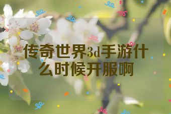 传奇世界3d手游什么时候开服啊