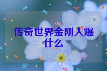传奇世界金刚人爆什么