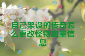 自己架设的传奇怎么更改怪物血量信息