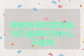 原始传奇洪荒装备可以重铸吗为什么不能用