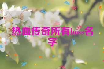 热血传奇所有boss名字
