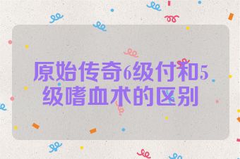 原始传奇6级付和5级嗜血术的区别