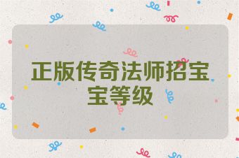 正版传奇法师招宝宝等级