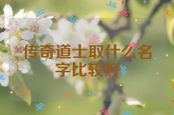传奇道士取什么名字比较好