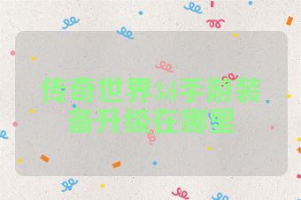 传奇世界3d手游装备升级在哪里