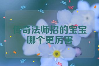 传奇法师招的宝宝哪个更厉害