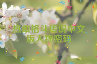 热血格斗传说中文版人物密码