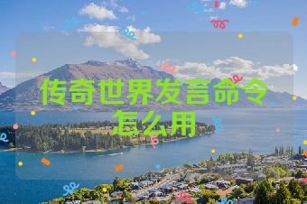 传奇世界发言命令怎么用