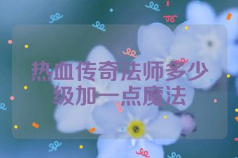 热血传奇法师多少级加一点魔法