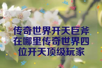 传奇世界开天巨斧在哪里传奇世界四位开天顶级玩家