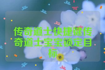 传奇道士快捷键传奇道士宝宝锁定目标