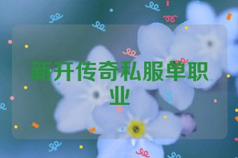 新开传奇私服单职业