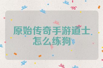 原始传奇手游道士怎么练狗